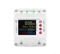 Zilimontt 100A WiFi Bi-Directional Energy Power kWh Meter and Voltage Protector, AC80-300V Adjustable Over/Under Current Limits, Leakage Current Monitoring,