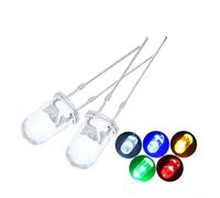 Zilimontt 100pcs 3mm Super Bright LED Diodes Mixed Color Pack Red Blue Green White Yellow Transparent Bulbs 10000-12000mcd Electronic Component Lights for for DIY Circuit(Green)