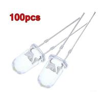 Zilimontt 100pcs 3mm Super Bright LED Diodes Mixed Color Pack Red Blue Green White Yellow Transparent Bulbs 10000-12000mcd Electronic Component Lights for for DIY Circuit(Blue)