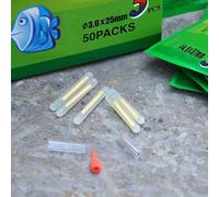 Zilimontt 100pcs Fishing Glow Bobbers - Fluorescent Night Floats for Angling, Luminous LED- Light with Orange Float, 2.9mm (15m Visibility) or 4.5mm (35m(4.5mm)