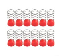 Zilimontt 10pcs 15x29mm Rubber Foot Protection Seal Pads Spring for Air Compressor Parts, High Resistant Red Valve Core, Metal and Rubber Construction
