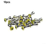 Zilimontt 10pcs Fly Tying Eyes Dumbbell Shape Fishing Lure Making Accessories, Assorted Sizes 3.2mm 4.0mm 4.8mm, Plastic 3D Eyes for for Fly Tying Materials in Red, Yellow(Yellow)