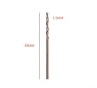 Zilimontt 10pcs M35 Cobalt for for HSS Drill Bit Set 1-5mm, 135° Split Point, High Speed Steel for for Stainless Steel, Tool Steel, Iron, Aluminium and Metal Drilling in Power Tools(10PCS 1.5mm)