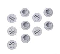 Zilimontt 10PCS Metal Cabinet Cupboard Round Air Vent Grill Covers, Stainless Steel Ventilation Grilles for for Wardrobe, Cupboard or Cabinet Airflow, Flat Circular Design(Flat-19mm)