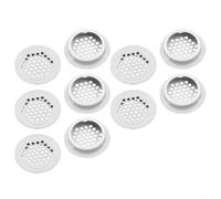 Zilimontt 10PCS Metal Cabinet Cupboard Round Air Vent Grill Covers, Stainless Steel Ventilation Grilles for for Wardrobe, Cupboard or Cabinet Airflow, Flat Circular Design(Flat-50mm)