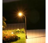 Zilimontt 10Pcs Model Train Z Gauge Street Light LED Platform Lamp Bonsai Decoration,Model Railway Train Lamp Warm White Lamp Post Street Light