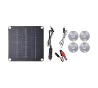 Zilimontt 10W 12V Waterproof Monocrystalline Solar Panel Kit with Battery Clips for Car, Motorcycle and Boat Trickle Charging