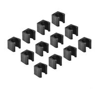 Zilimontt 12 Pack Wall Mounted Cue Rack Clips, Plastic Replacement Holders for for Billiard Pool Cues or Fishing Rods, Black Clip Set Fits 2 Six-Hole Cue Racks, Space-Saving