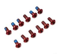 Zilimontt 12pcs Stainless Steel M5x9mm Disc Brake Bolts T25 Torx Screws for for Bicycle Brakes, Anti-Loosen Thread Lock, Resistant, Multi-Color Options for(Red)