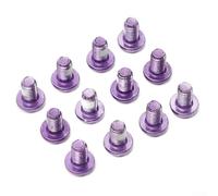 Zilimontt 12pcs Stainless Steel M5x9mm Disc Brake Bolts T25 Torx Screws for for Bicycle Brakes, Anti-Loosen Thread Lock, Resistant, Multi-Color Options for(Purple)