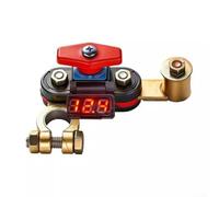 Zilimontt 12V 24V Dual Post Rotary Battery Disconnect Switch with Voltage Display, Brass Heavy Duty Isolator Cut Off for Car Truck RV Marine, Black(COPPER)