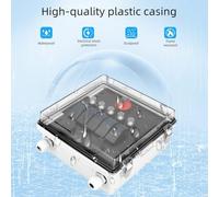 Zilimontt 12V Rocker Switch Panel for Boat RV - 5 Gang Waterproof LED Lighted Switch Box with Circuit Breaker, USB Port & Voltage Meter, White ABS+PC Enclosure(B)