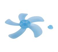 Zilimontt 16 Inch Fan Blade Replacement with Five for for Leaf Design and Nut Cover, Long Lasting Plastic Cooling Blade for for Pedestal, Table and Wall Fans, Blue, Easy to Install for