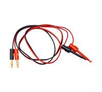 Zilimontt 1M 4mm Banana Plug to Hook Clip Adapter Cable, Gold Plated Connectors, Pure Copper Core, Red and Black Leads, Compatible with Multimeter Test Leads for