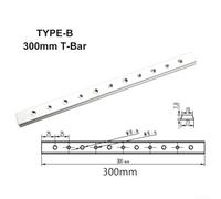 Zilimontt 2-Pack 100-450mm Aluminum Alloy T-Bar T-Track Slider for Table Saws and Woodworking Workbenches, Compatible with Miter Saws, Milling Tables and Table Drills(300mm)