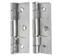 Zilimontt 2 Pack 304 Stainless Steel Self Closing Spring Door Hinges, Heavy Duty Silver Internal Door Hardware for for Home Improvement, Building and Cabinet Installation,(3inch)