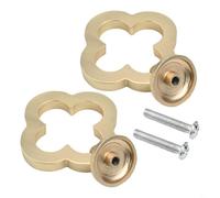 Zilimontt 2 Pack 55mm Zinc Alloy Cabinet Handles with Brushed Gold Finish for Kitchen Cabinets and Drawers, Modern Furniture Hardware