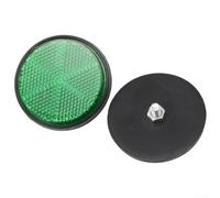 Zilimontt 2-Pack Circular Reflective Reflector for Trucks, Trailers, Motorcycles, Bicycles & Automobiles - Red/Yellow/White/Blue/Green Plastic Night Refraction Light(green)
