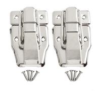 Zilimontt 2-Pack Silver Iron Toggle Catch Latch Case Clip Clasp for Suitcase Toolbox Trunk Chest Cabinet Drawer Hardware Lift-Off Style Modern Design 78x48mm