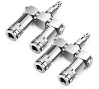 Zilimontt 2 Way Air Hose Splitter Fittings /4 in for NPT Air Compressor Connector with Swivel 360 Degrees for A/T/I-M Type Couplers Replacement for Spare Parts