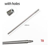 Zilimontt 200mm Hollow Torx Screwdriver Bit T8-T40 with 1/4 Inch Hex Shank, Magnetic Head Steel Driver for for Electric Screwdrivers, Hand Screwdrivers and Drills, Grey(T8)