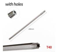 Zilimontt 200mm Hollow Torx Screwdriver Bit T8-T40 with 1/4 Inch Hex Shank, Magnetic Head Steel Driver for for Electric Screwdrivers, Hand Screwdrivers and Drills, Grey(T40)