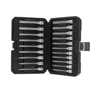 Zilimontt 20Pc Hexagonal Socket Wrench Set with Extended Taper Head, 3/8" Drive, for Imperial /8-7/16 and Metric H3-H12 Sizes, for Vehicle Repair and Maintenance