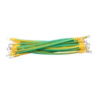 Zilimontt 20PCS BVR Solar PV Ground Wire with Terminals, 10/12/14 AWG Flexible Copper Photovoltaic Grounding Cable, Yellow Green Electrical Connector for for Solar Panel(10AWG-20CM)