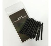 Zilimontt 20pcs Carp Fishing Heat Shrink Tubing - Low- Shrink Sleeves for Rig Assembly, Plastic Crimp Tubes Compatible with Monofilament & Fluorocarbon Lines,(black1)