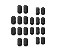 Zilimontt 20pcs Clip-On Ferrite Core Beads Ring Core RFI Noise Suppressor Set, 7mm and 13mm Snap-On Cable Noise Filter for for AC Power Cord, USB and Audio Video Cable