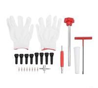 Zilimontt 22-Piece Quick-Change Tire Valve Stem Tool Kit for Cars, ATVs, Trucks & Motorcycles - Includes TR413/TR414 Valve Cores, Gloves, 4-Way Tool, and Metal Push Rod ((red)