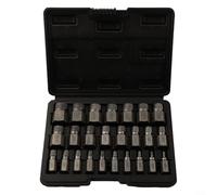 Zilimontt 25pcs Multi-Spline Screw Extractor Set with Hex Head Bit Socket Wrench for Removing Broken Screws, Bolts, Studs and Threaded Pipes - Includes 1/8 to 7/8 Inch