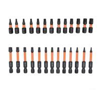 Zilimontt 26-Piece for Torx Screwdriver Bit Set with T7 to T40 Sizes and 25mm/50mm Lengths, Magnetic /4 Inch Hex Shank for Appliance Repair and Installation
