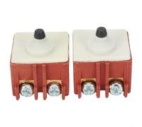 Zilimontt 2pcs Angle Grinder Switch 250V 5A NO Push Button Trigger Replacement for Bosch GWS6/8-100 TWS6600 Power Tools, Momentary Contact DPST, Plastic and Metal,