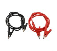 Zilimontt 2PCS Crocodile Clip Test Leads 1000V 15A Double-Ended Copper Clips with 1m Insulated PVC Wire for for Multimeter Electrical Testing Automotive Circuit