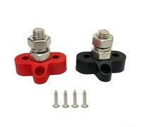 Zilimontt 2PCS Heavy Duty Car Terminal Connector Top Post Positive Negative for 6V 12V Vehicles with Stainless Steel Material and Color Coded Covers(M10)