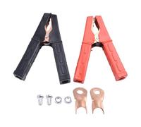 Zilimontt 2PCS Heavy Duty Insulated Battery Clamps for 12V-24V Car Cables, 100A Copper Clips with Non-Slip Handle and Terminal Hardware, Compatible with