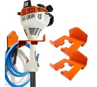 Zilimontt 2Pcs Orange Storage Rack Wall Mounted Grass Trimmer Rack Heavy Duty Garage Storage Hooks For Power Tool, Chainsaw, Ladders, Lawnmowers