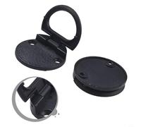 Zilimontt 2Pcs Recessed Ring Pull Handles Black Zinc Alloy Flush Mount Drawer and Sliding Door Pulls with Snap-in Design for for Wardrobe Kitchen Cabinet Pocket Door Boat