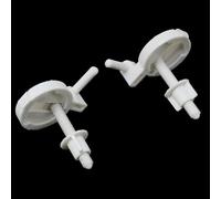 Zilimontt 2PCS Toilet Seat Hinge Bolt Screw Fixing Kit with Expansion Sleeves, ABS Plastic Construction for Secure Installation in White Color
