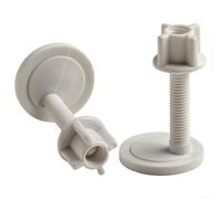 Zilimontt 2PCS White Plastic Toilet Lid Hinge Screw and Bolt Set with Top and Bottom Fixing Accessories for Toilet Seat Installation, 45x33mm
