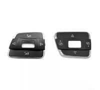 Zilimontt 2x Steering Wheel Volume Switch Button Trim Cover for Passat B7 For Sharan 2011-2015, Multifunction Control Button Replacement, Black ABS Interior Car Trim Parts