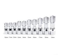 Zilimontt 3/8 Inch Drive 10-19mm Open Socket Wrench Set for Diesel Injector and Fuel Line Removal, Chrome Vanadium Steel Construction with Ergonomic Grip for Automotive(16mm)