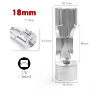 Zilimontt 3/8 Inch Drive 10-19mm Open Socket Wrench Set for Diesel Injector and Fuel Line Removal, Chrome Vanadium Steel Construction with Ergonomic Grip for Automotive(18mm)