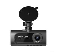 Zilimontt 3 Channel Car Dash Cam with Front, Interior and Rear Recording, 1080P FHD Driving Recorder for Most Vehicles, 2.0 Inch Screen, USB Powered, For Easy to