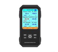 Zilimontt 3-in-1 Electromagnetic Radiation Detector with Large Color Screen, RF Field Strength Meter for High-Frequency Electric Magnetic Testing in Home Office(Black)