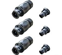 Zilimontt 3-Pole Waterproof Female End Cap Connector for for Betteri BC01 Solar Inverter Systems, IP68 Rated, Single-Phase 25A 250V AC, UL94-V0 Flame Retardant, Compatible(3 Set)