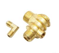 Zilimontt 3-Port Brass Check Valve with Male Thread Connection for Air Compressor Workshop Replacement, Zinc Alloy Material, 20x19x10mm Size