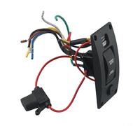 Zilimontt 3-Way Bilge Switch Panel for Boats - Automatic/Off/Manual 12V/24V Control with 85dB Alarm, IP66 Waterproof, Backlit Labels, 54x48x114mm Depth 75mm