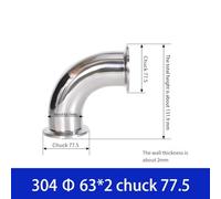 Zilimontt 304 Stainless Steel Sanitary 90 Degree Tri Clamp Elbow Fitting with Ferrule Ends for for Food, Beverage, Pharmaceutical and Biotech Piping Systems, (63MM)